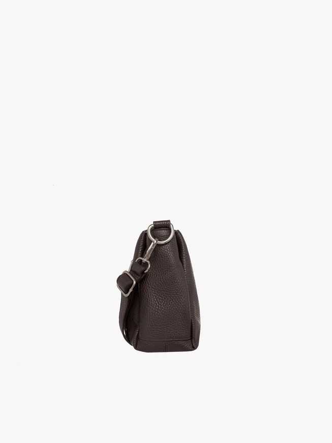 Dunkelbraune Posttasche mit verstellbarem Riemen