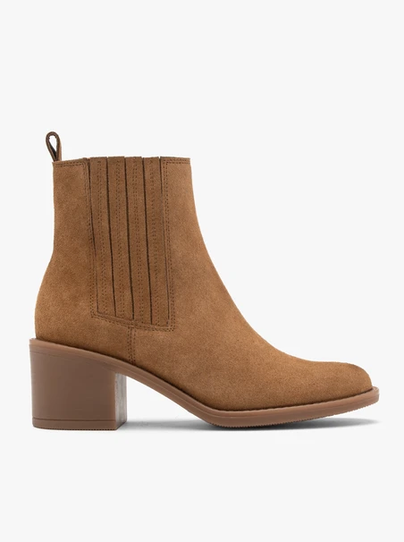 Rote Slingbacks aus Veloursleder mit Reißverschlüssen für Damen