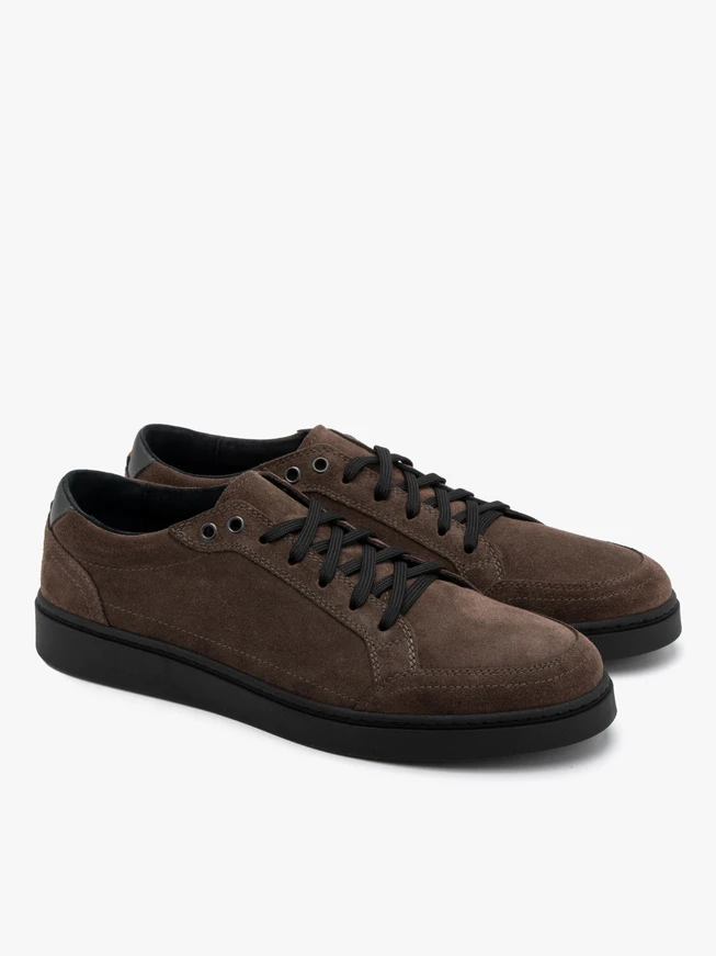 Gray-brown men’s sneakers with black sole