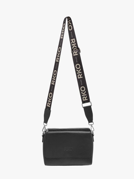 Schwarze Handtasche für Frauen mit dekorativem Riemen