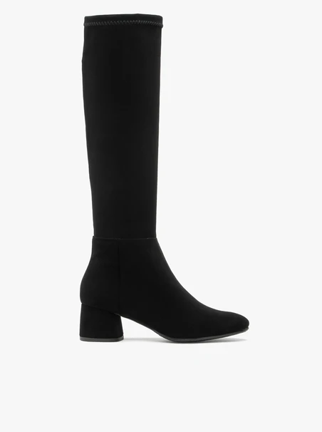 Elastic low-heel boots