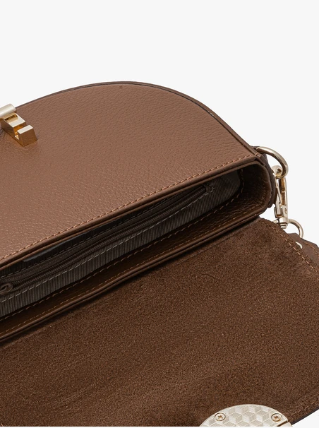 Small ginger handbag with gold details