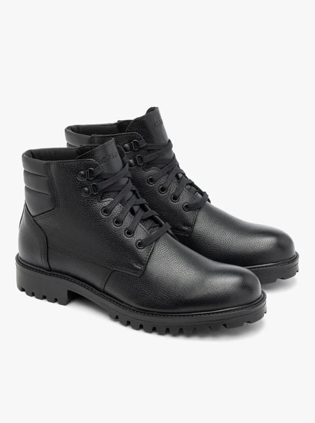 Schwarze Herrenstiefel aus Vollnarbenleder