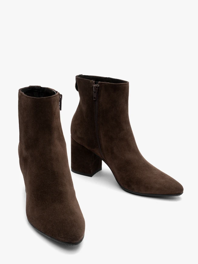 Brown suede ankle boots