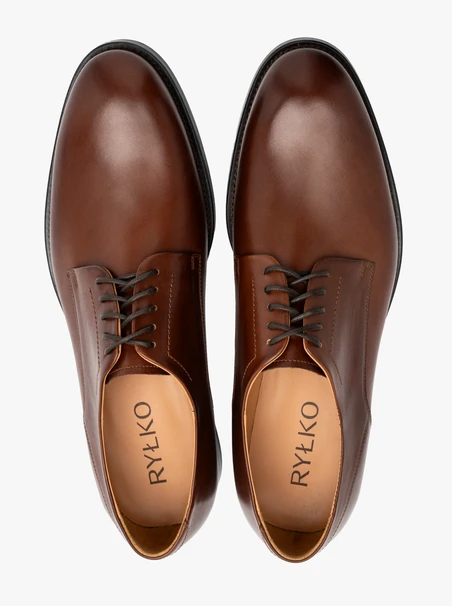 Brown men’s shoes with leather sole