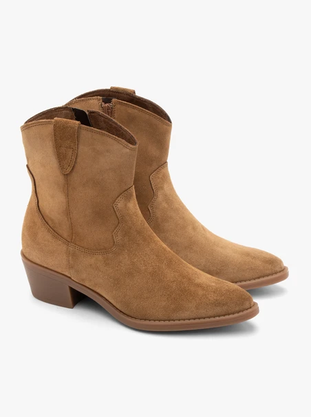 Rote Cowboystiefel aus Veloursleder