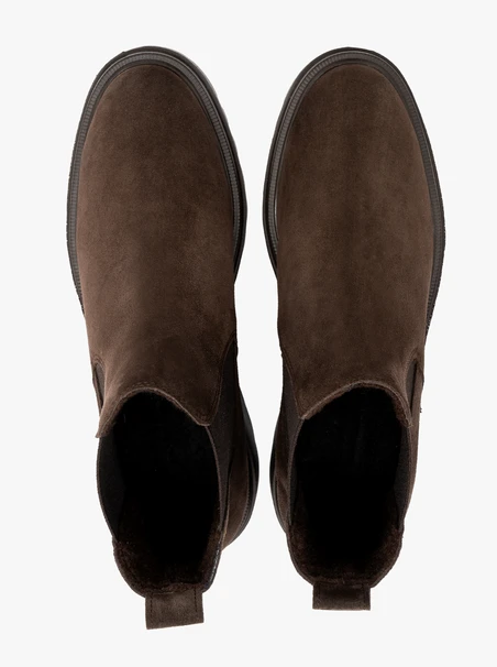 Braune Velours-Damenpantoffeln