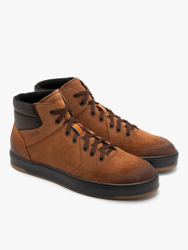 Ginger sporty men’s ankle boots with two-tone sole
