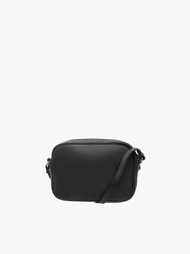 Kleine schwarze Handtasche mit Quaste