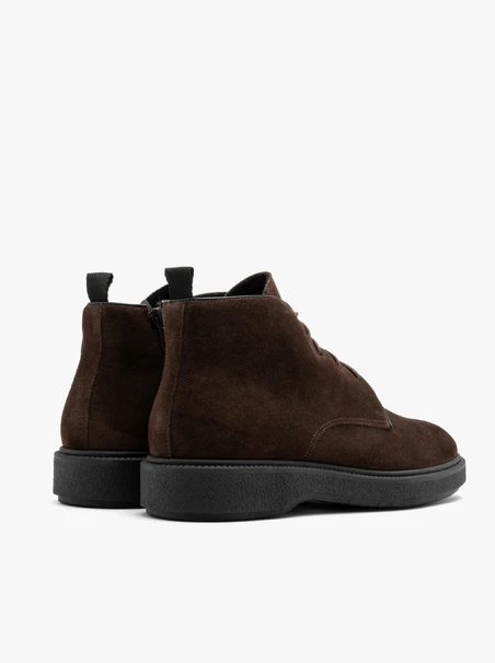 Welurowe trzewiki męskie w stylu casual