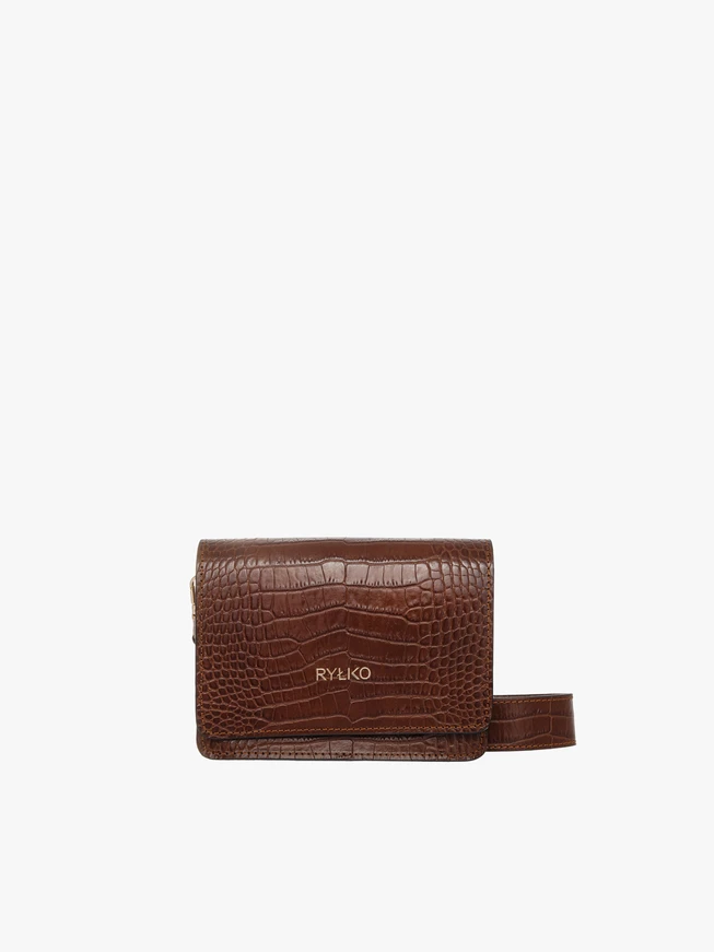 Braune Handtasche mit Tiermuster