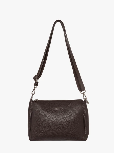 Dunkelbraune Posttasche mit verstellbarem Riemen