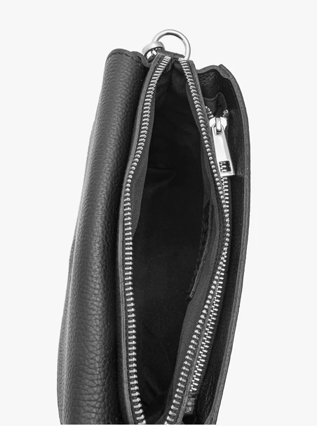 Schwarze Handtasche für Frauen mit dekorativem Riemen