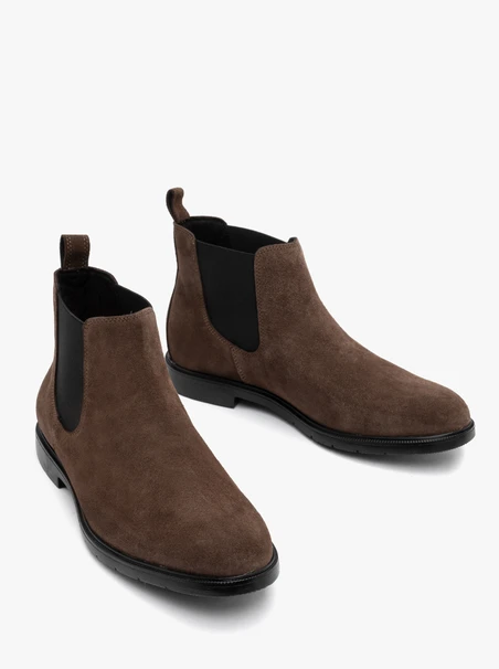 Herren-Pantoffeln aus Velours mit leichtem, flachem Boden