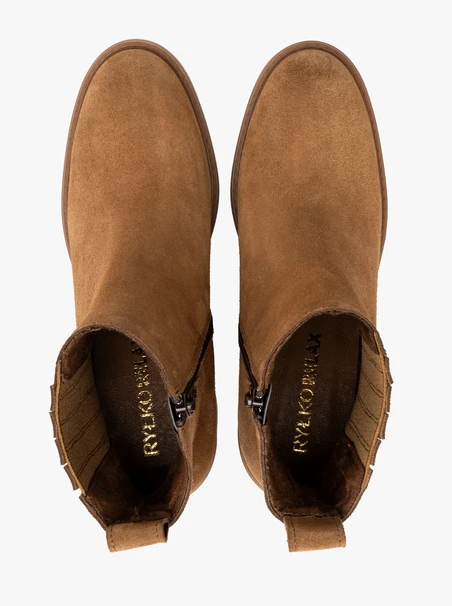 Rote Slingbacks aus Veloursleder mit Reißverschlüssen für Damen