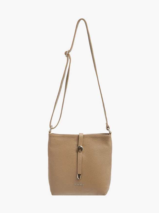 Medium beige crossbody with decorative clasp