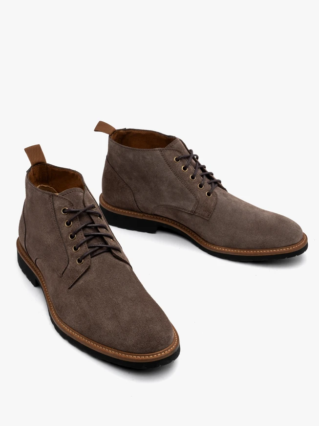 Graue Veloursstiefel für Männer im Freizeitstil