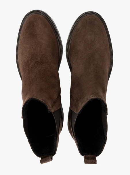 Braune Damen-Slingbacks mit dekorativem Schnitt am Gummizug