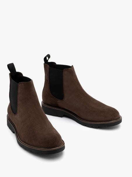 Braune Herren-Pantoffeln aus Veloursleder