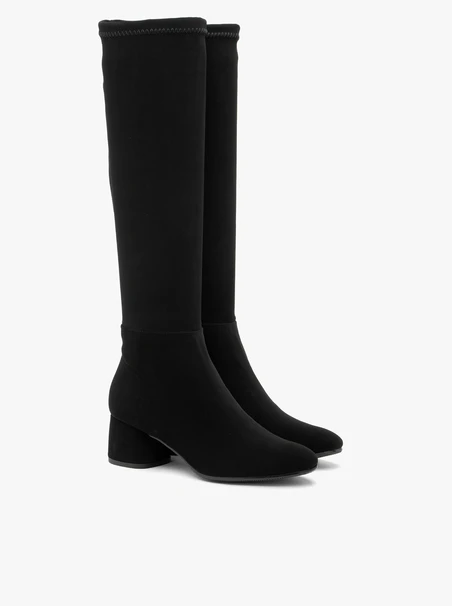 Elastic low-heel boots