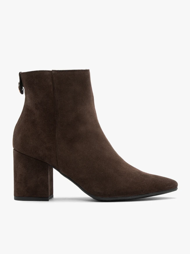 Brown suede ankle boots