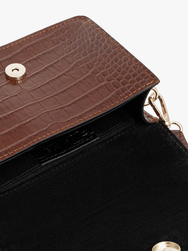 Braune Handtasche mit Tiermuster