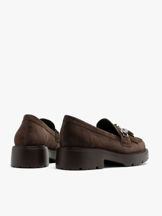 Brown loafers with tassels