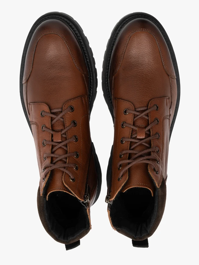 Chunky men’s boots with decorative upper