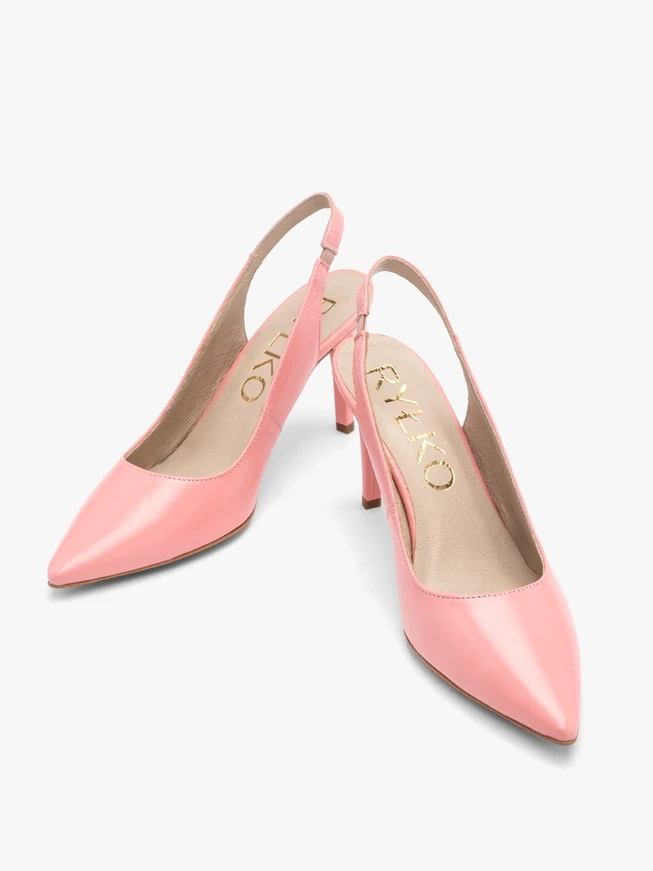 Pink women’s pumps with heel strap