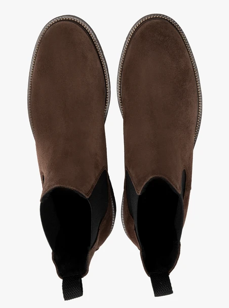 Braune Herren-Pantoffeln aus Veloursleder