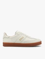 White sporty shoes with beige sole