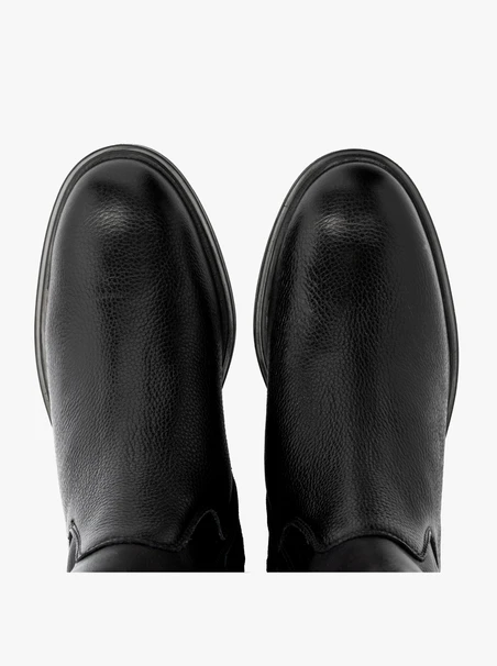 Schwarze Stiefel mit Stretchmaterial