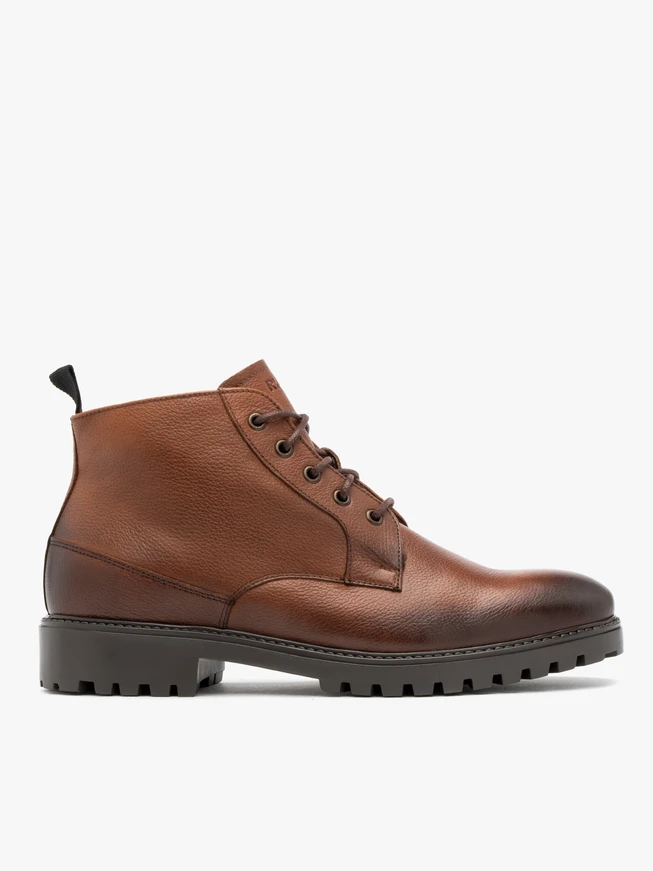 Braune isolierte Herrenstiefel aus Wolle