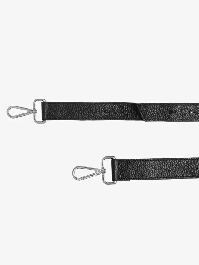 Black leather bag strap
