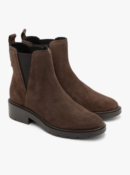 Braune Damen-Slingbacks mit dekorativem Schnitt am Gummizug