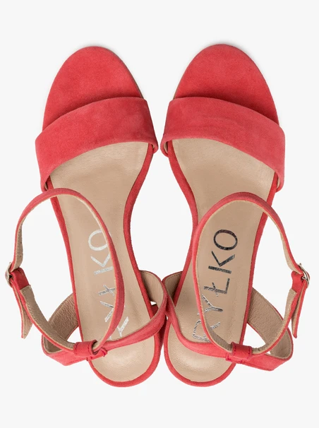 Pink heeled sandals