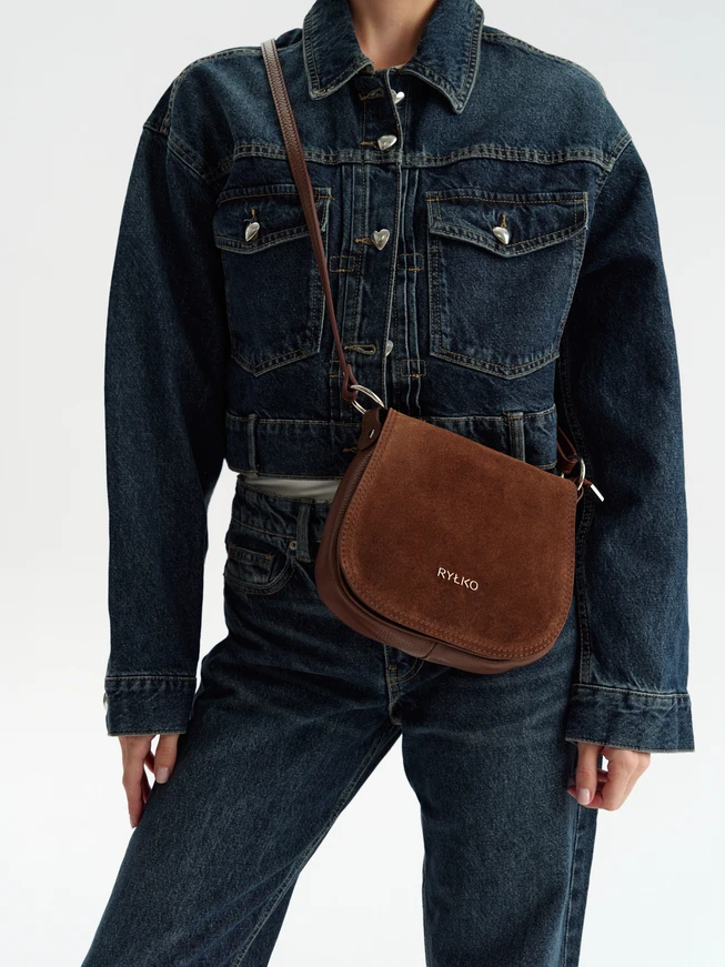 Brown flap crossbody bag
