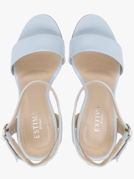 Blue high stiletto sandals