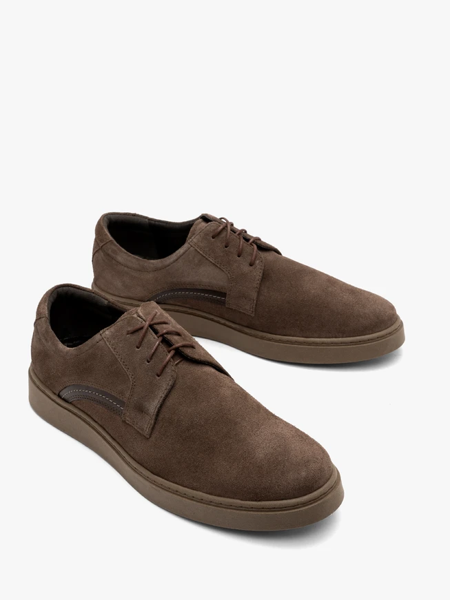 Braune Velours-Halbschuhe für Männer