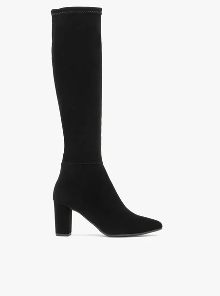 Stretch knee boots with narrow shaft