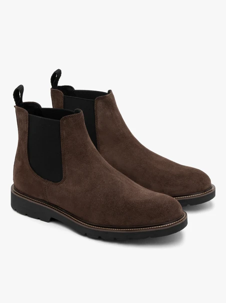 Braune Herren-Pantoffeln aus Veloursleder