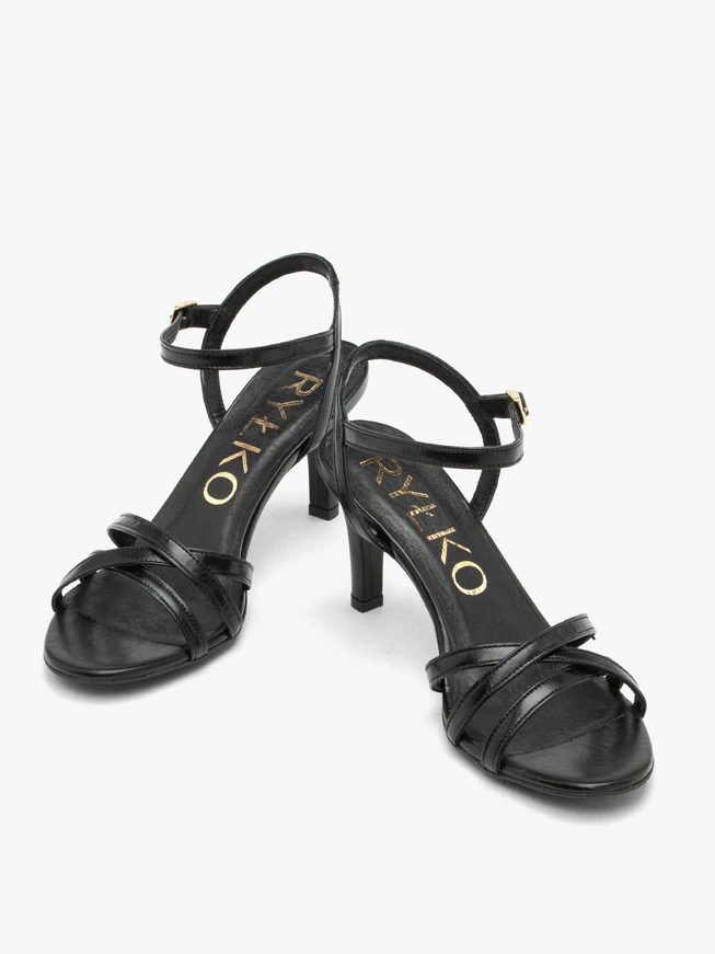 Schwarze Damen Riemchensandalen