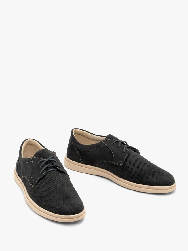 Dunkelgraue Herren Schnürhalbschuhe