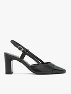 Czarne czółenka slingback bez pięty