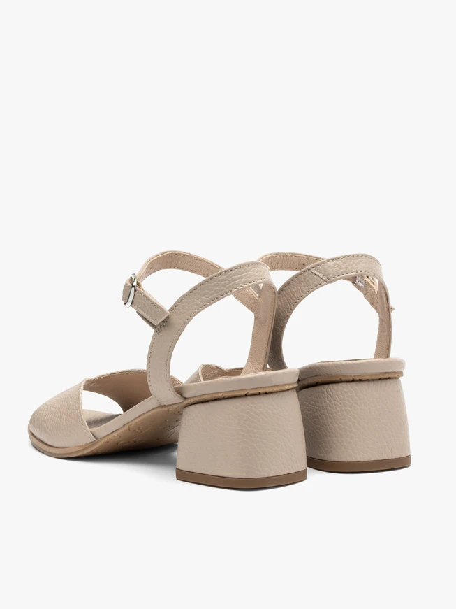 Beige block-heel sandals