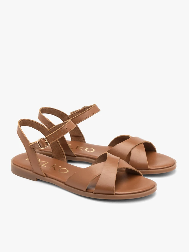 Light brown flat women’s sandals