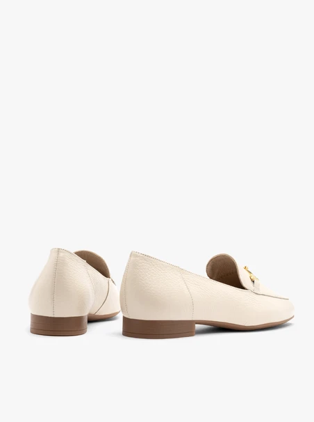 Cream flat loafers