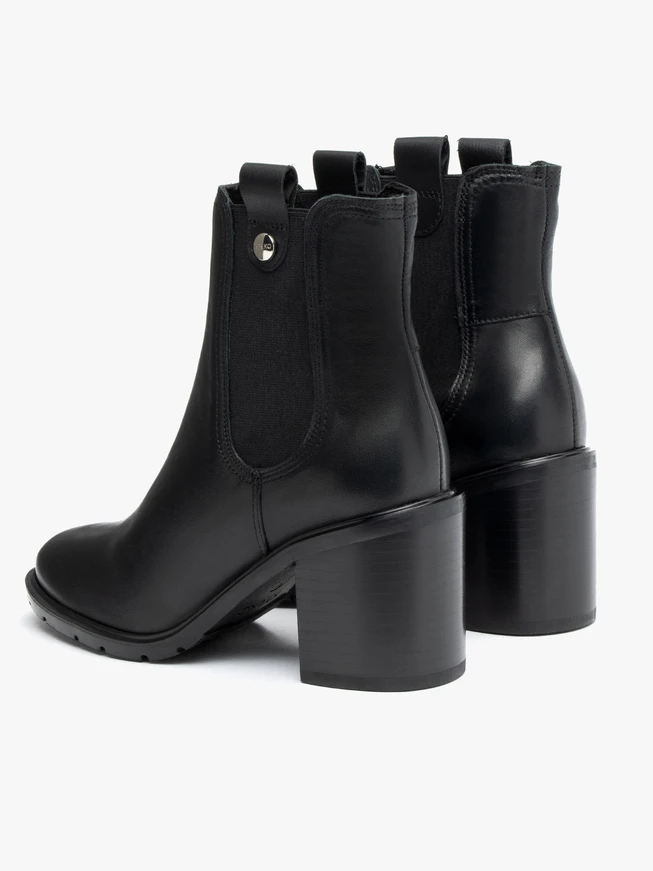Black Chelsea boots with chunky block heel