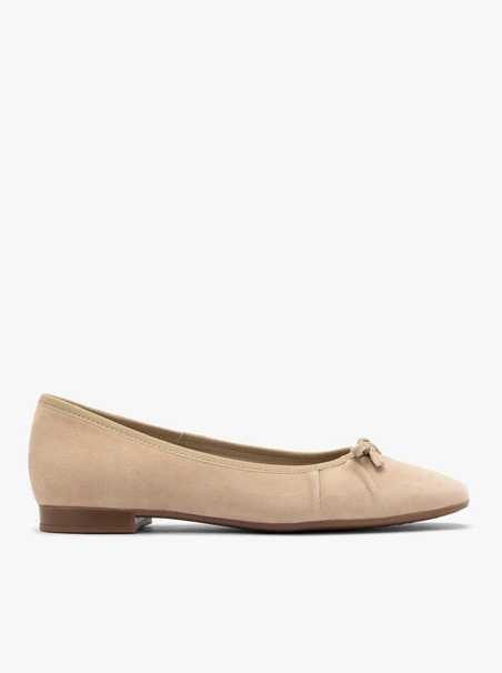 Ballerinas aus Velours mit Schleife