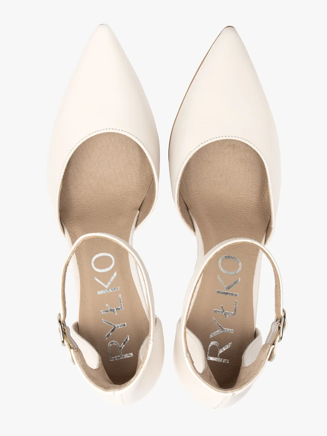 Zweiteilige cremefarbene Stiletto-Pumps
